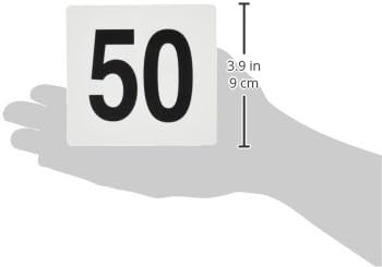 New Star Foodservice 23176 1 to 50-Double Side Plastic Table Numbers, 4 by 4 Black on, White