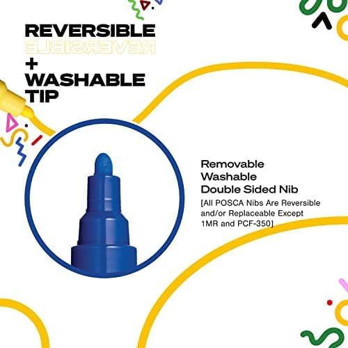Posca Exclusive Holiday 3M and 5M Paint Markers Gift Set of 22 with Carrying Case, Great for Children and Adults, Acrylic Art Markers for Coloring Canvas, Wood, Glass and Metal