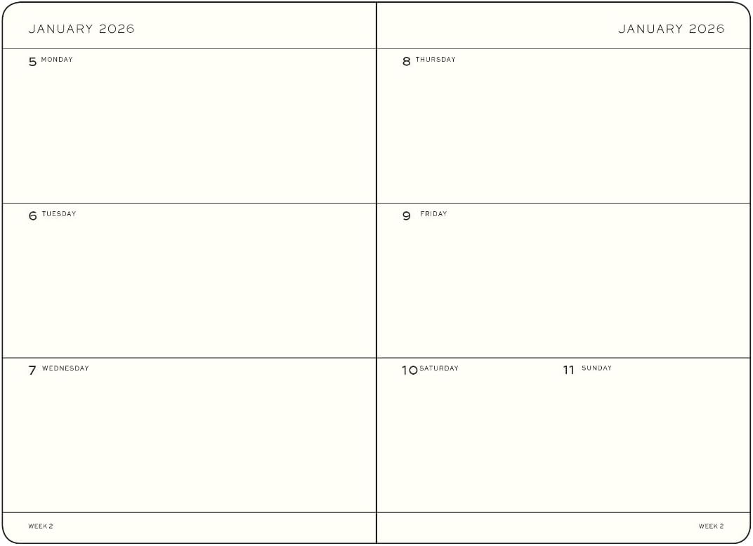 LEUCHTTURM1917 - Weekly Planner Hardcover Medium (A5), 18-month, Jul. 2025 - Dec. 2026, English, Dusty Rose