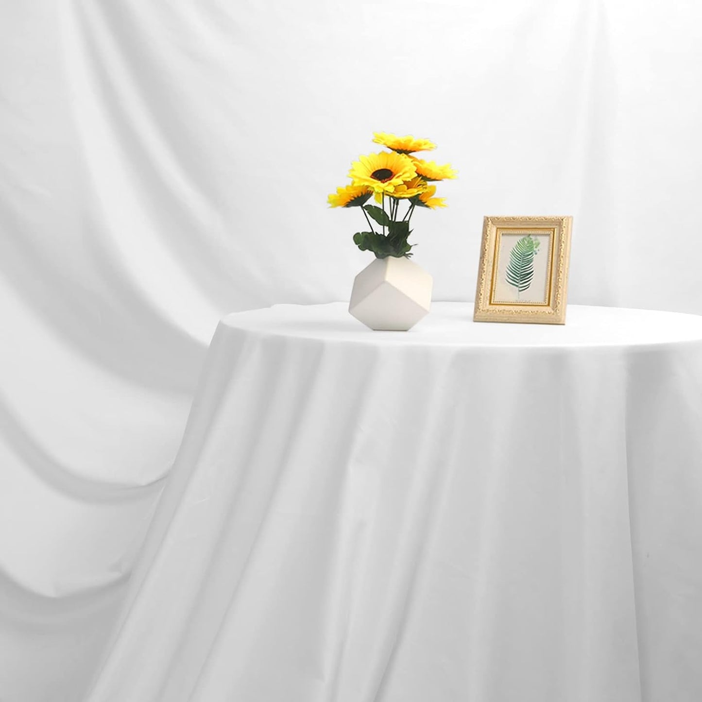 Aimosen 10 x 7 FT White Backdrop Background for Photography, Professional Pure WhiteScreen for Photoshoot, High Density Fabric Curtainfor Video Record Portrait Stand Photo Studio, with Rod Pocket