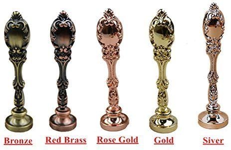 MNYR Vintage Customize Personalized Custom Monogram Letter Logo Design Sealing Wax Seal Stamp Wedding Invitations Christmas Wax Stamp Red Brass Metal Handle Candle Melting Spoon Wood Gift Box Set