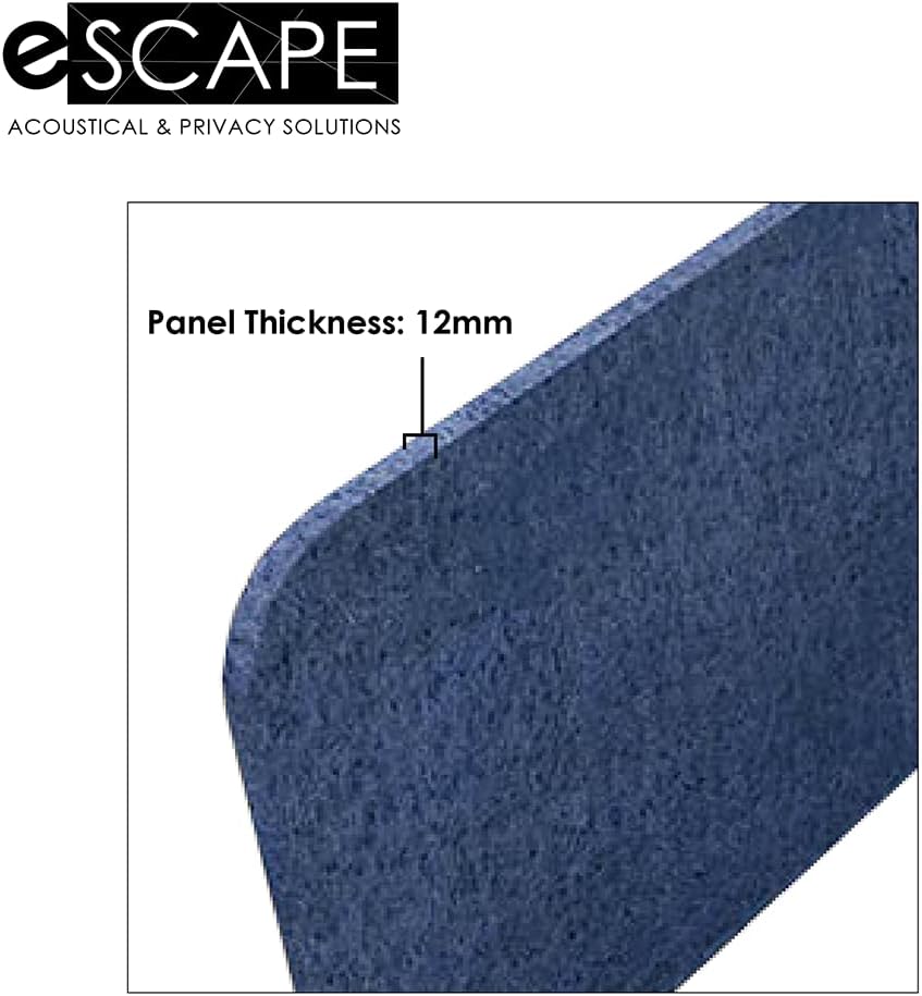Freestanding Acoustic Desk Divider with Mount | Eco-Friendly Privacy Screen Panel | Noise Reducing Desk Partition | Tackboard Option & Easy to Install | Made from Recycled Plastic | Emerald Green -