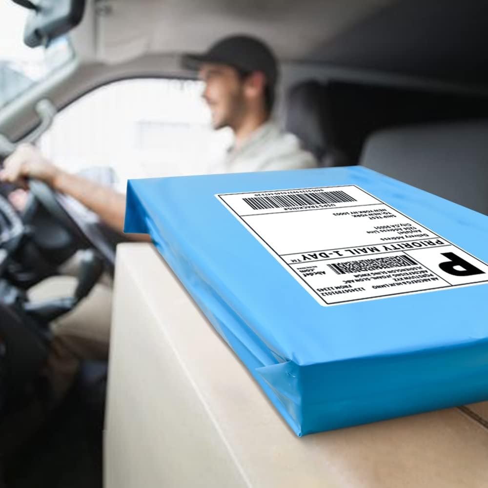 POLYSELLS 1000 pcs 14.5x19 Inches Blue Poly Mailers Shipping Envelopes, Strong Adhesive Sealing, Waterproof, and Tear-resistant Postal Mailing Bags for Clothing, Books, and Accessories