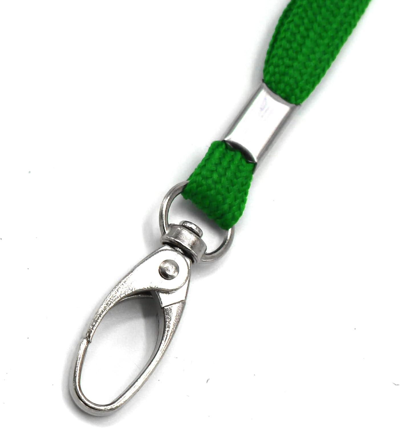 100 Pack Lanyards Bulk Lanyard for Office Id Badges Flat Lanyard with Badge Clip Swivel Hook (100 Pack, Green)