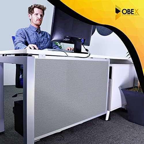 OBEX Acoustic Table Mounted Modesty Desk Privacy & Sound Absorbing Panel for Office Cubicles, 24" x 42", Overcast