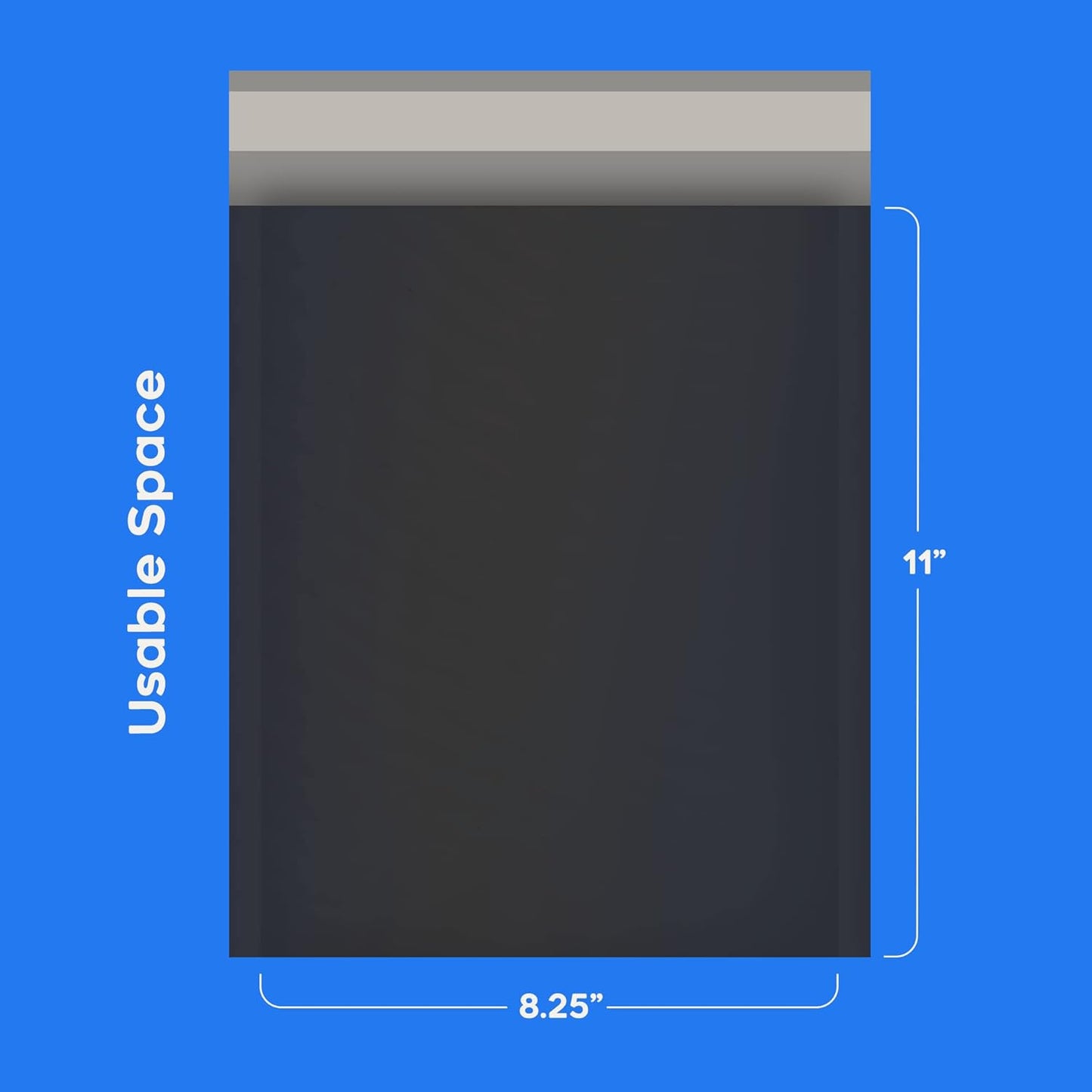 The Boxery Colored Poly Bubble Mailers (#2 8.5x12'', Black)