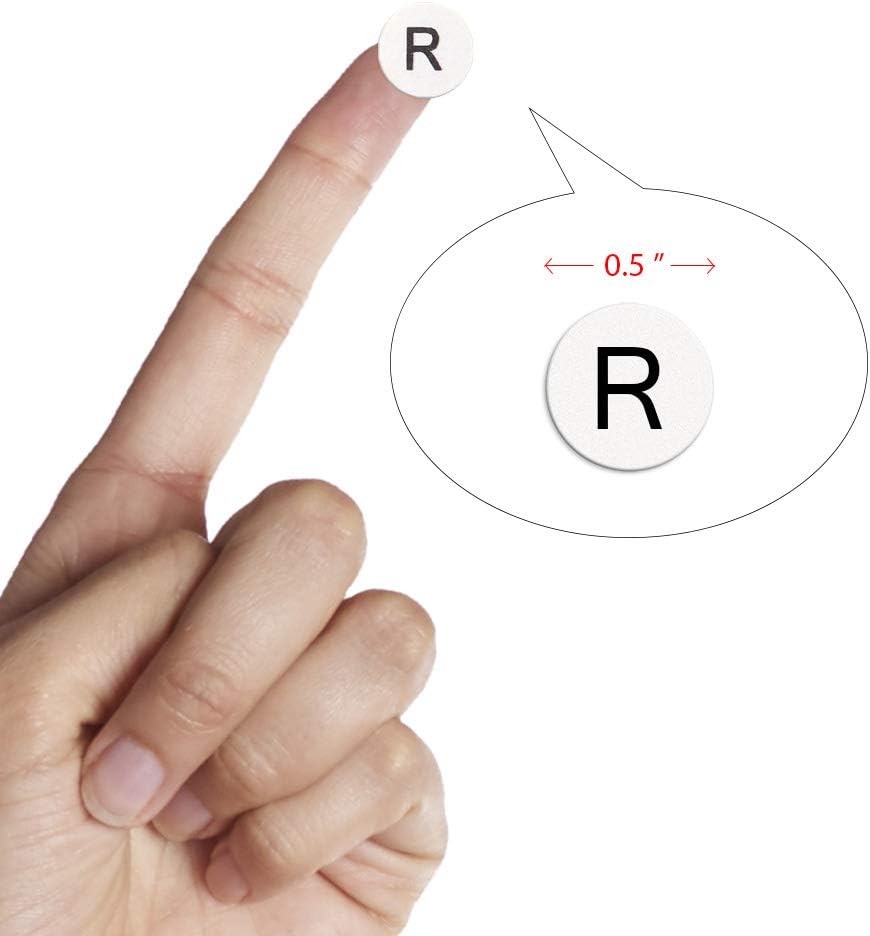 dealzEpic - Alphabet Stickers of The Letter R - Small Round Paper Self-Adhesive Peel and Stick Letter Labels - Set of 15 Sheets