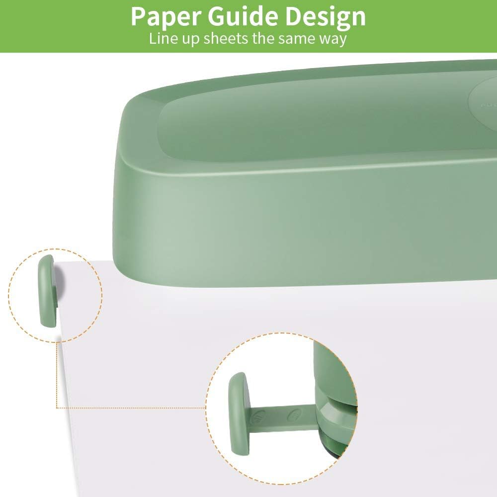 AFMAT 3 Hole Punch, Electric Three Hole Punch Heavy Duty, 20-Sheet Punch Capacity, AC or Battery Operated, Effortless Punching, Long Lasting Paper Punch for Office School Studio, Green, Model: HP10
