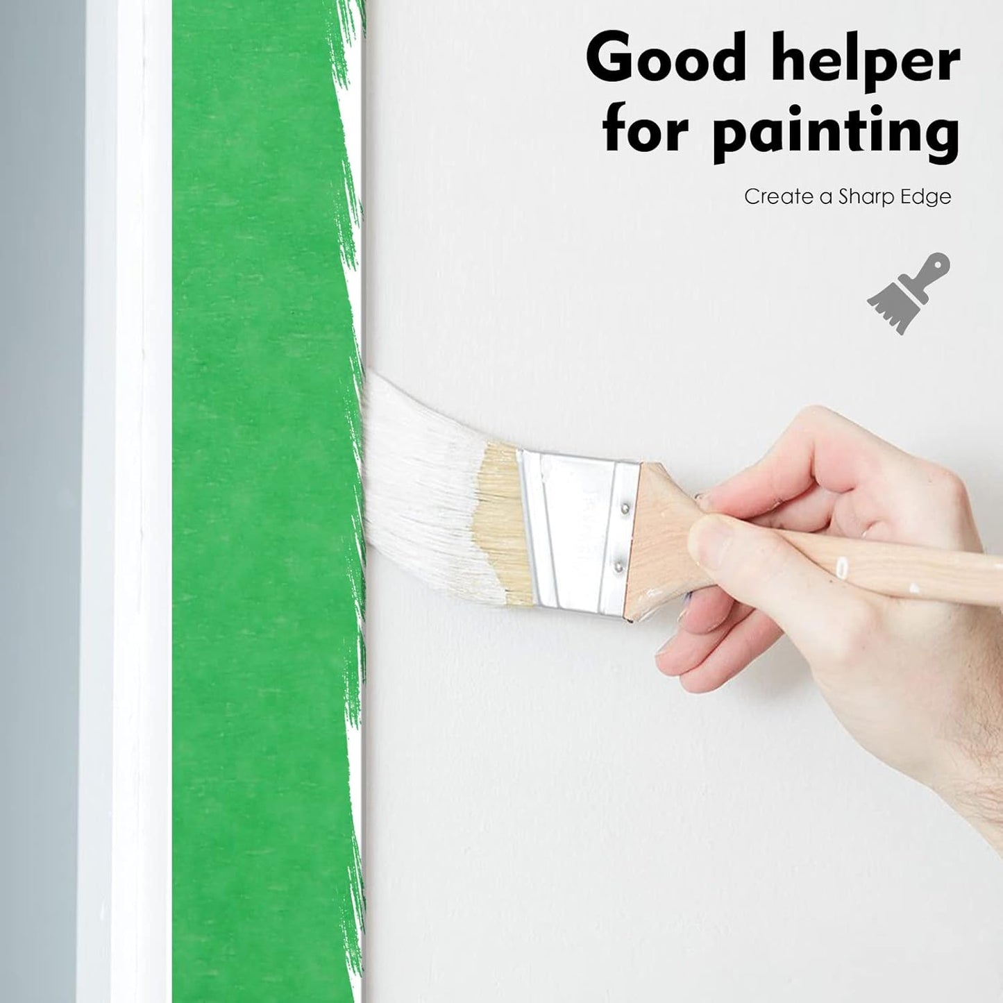 Green Painters Tape,0.7" x 60 Yards x 3 Rolls (180 Yards Total) - Medium Adhesive Masking Tape for Painting,Labeling,DIY Crafting,Decoration and School Projects