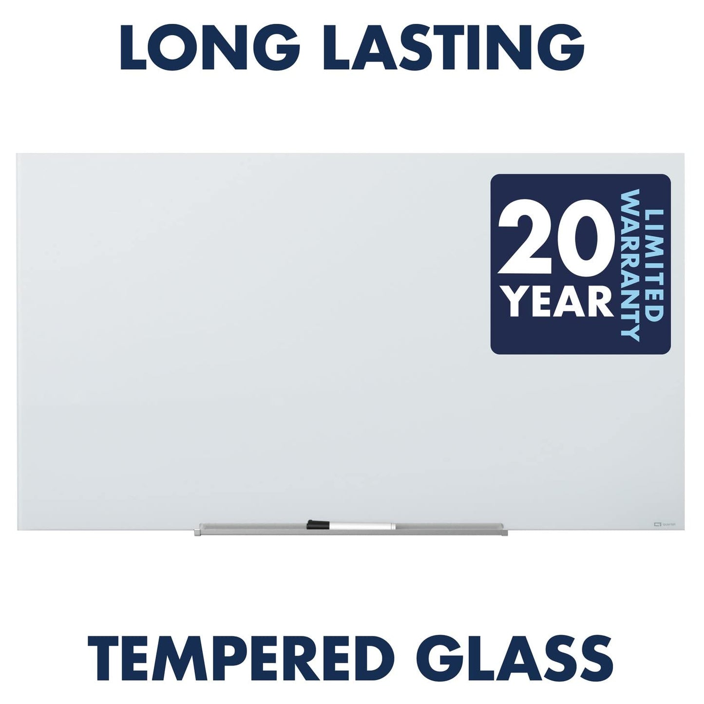 Quartet Glass Whiteboard, Magnetic Dry Erase Board, Wall Mounted Whiteboard for Office, School and Home, 48" W x 36" H, White (Q25F01IMW)