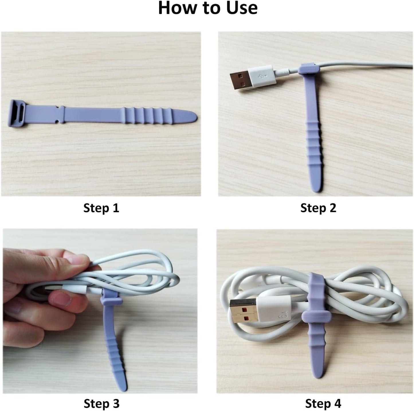 Silicone Zip Ties, Reusable Zip Ties, 20pcs Rubber Cable Ties Straps for Wire Management, Elastic Cable Organizer for Home Office Table Desk. White 4.5” Cord Ties (20 Pcs White)