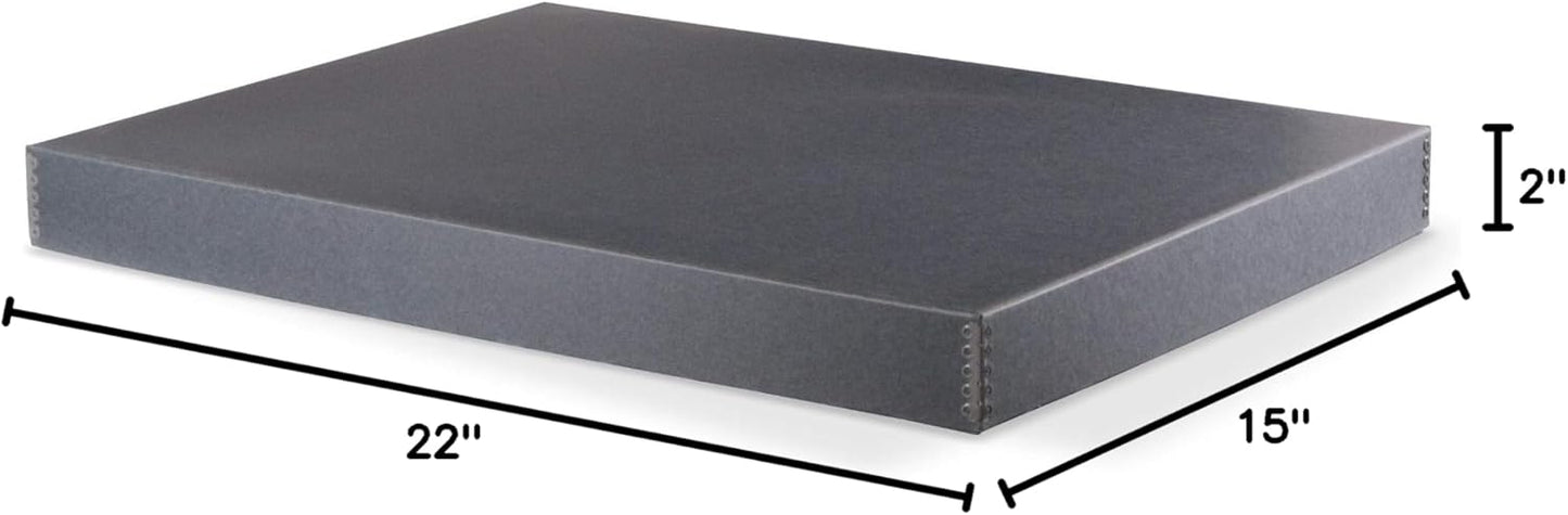 Gaylord Archival Blue/Grey Drop-Front Newspaper Preservation Box - 15W x 22L x 2" H