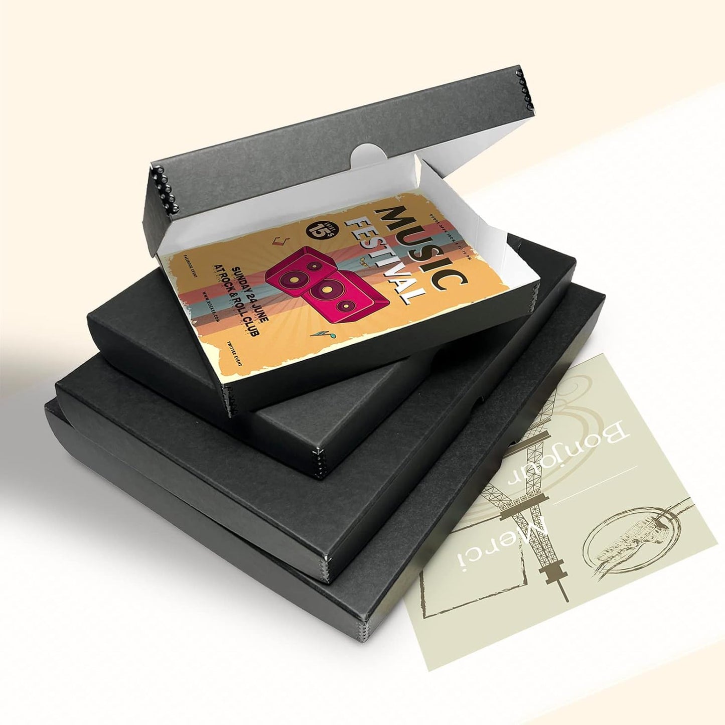 Golden State Art, Archival Folio Storage Box 9x12, Clamshell Design with Metal Edge, Preserve and Store Photos Documents Cards Prints Arts Crafts DIY, Black