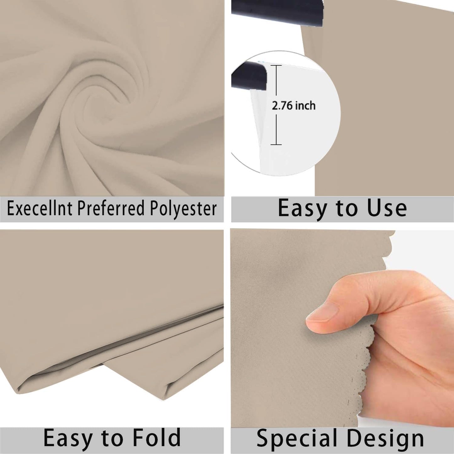 Beige Photo Backdrop for Photoshoot Beige Background for Photography Photo Backdrop Curtain for Party 5 x 7 FT