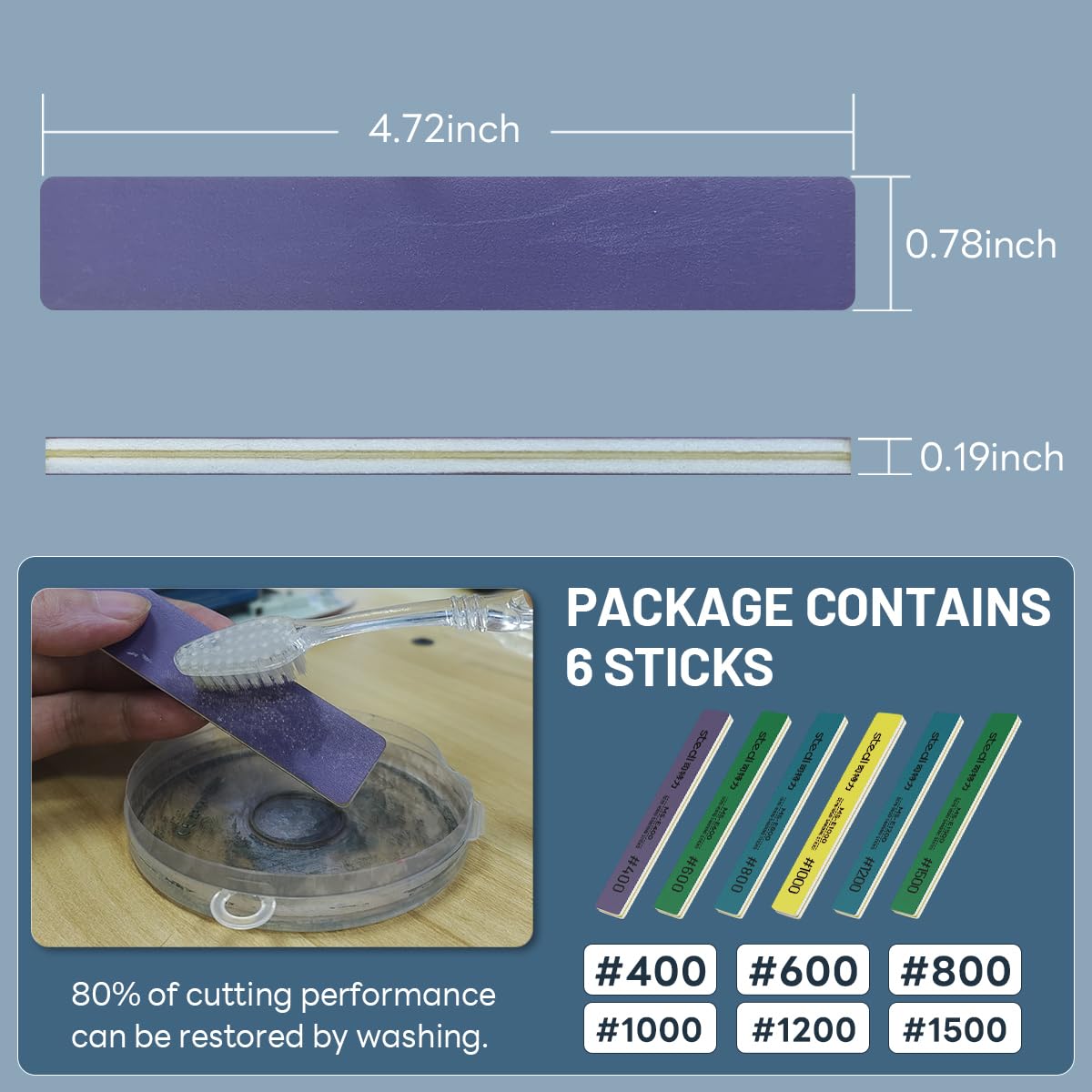 stedi Sanding Sticks, Model Hobby Making Tools, Polishing Sanding Sticks Tools for Gundam Repairing Plastic Model and Miniature Model 6PCS(#400+#600+#800+#1000+#1200+#1500)