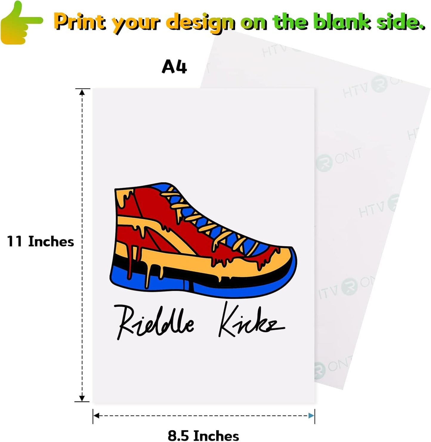 HTVRONT Iron on Transfer Paper for Dark T Shirts -50 Sheets 8.5x11" Heat Transfer Paper for Inkjet & Laser Printer, Stretchable & Durable Printable Heat Transfer Vinyl, Easy to Use