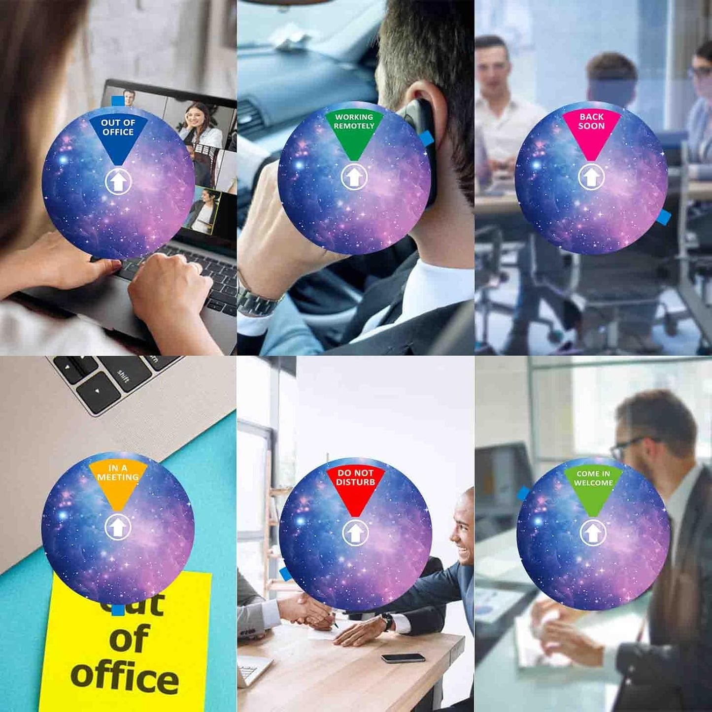 Office Door Sign,Do Not Disturb/Come in Welcome/Out of Office/in a Meeting/Back Soon/Working Remotely Sign, Privacy Door Indicator That Lets Others Know Whether You're Available Or Not (6inch,Light Blue)