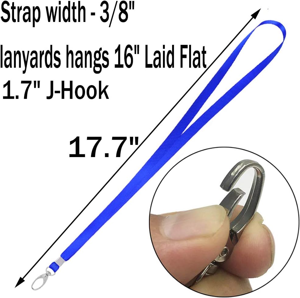 50 Pcs Lanyards Blue Lanyard for Id Badges Nylon Lanyard Bulk Clip Swivel Hook for Office Id Badges Key Chains