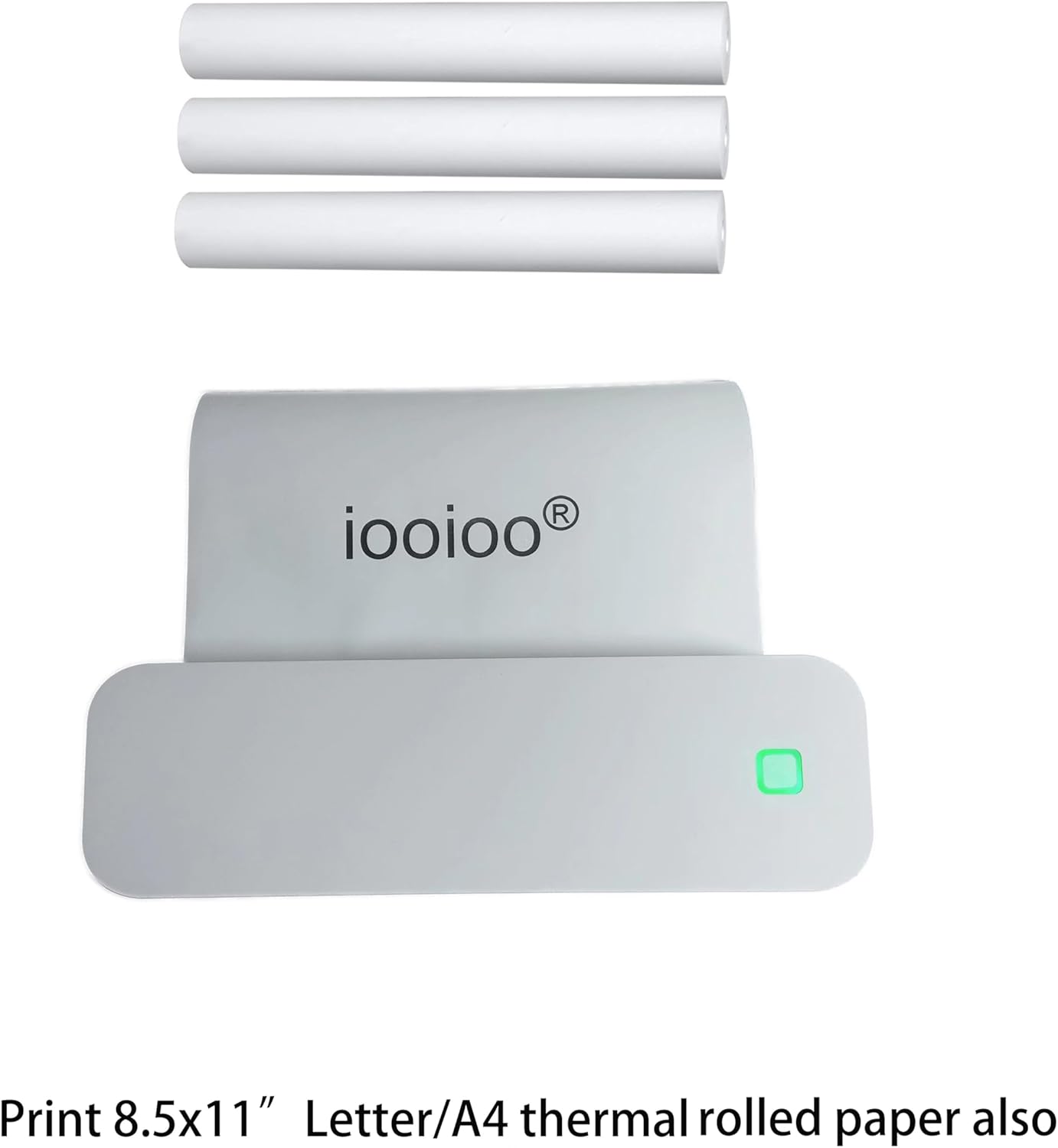 IOOIOO D210 Portable Printer, Wireless Inkless Bluetooth Thermal Printer for Tattoo Stencil Transfer Paper, for 8.5 x 11 Letter, A4 Rolled & Folded Thermal Paper (White, with Carrying Case)