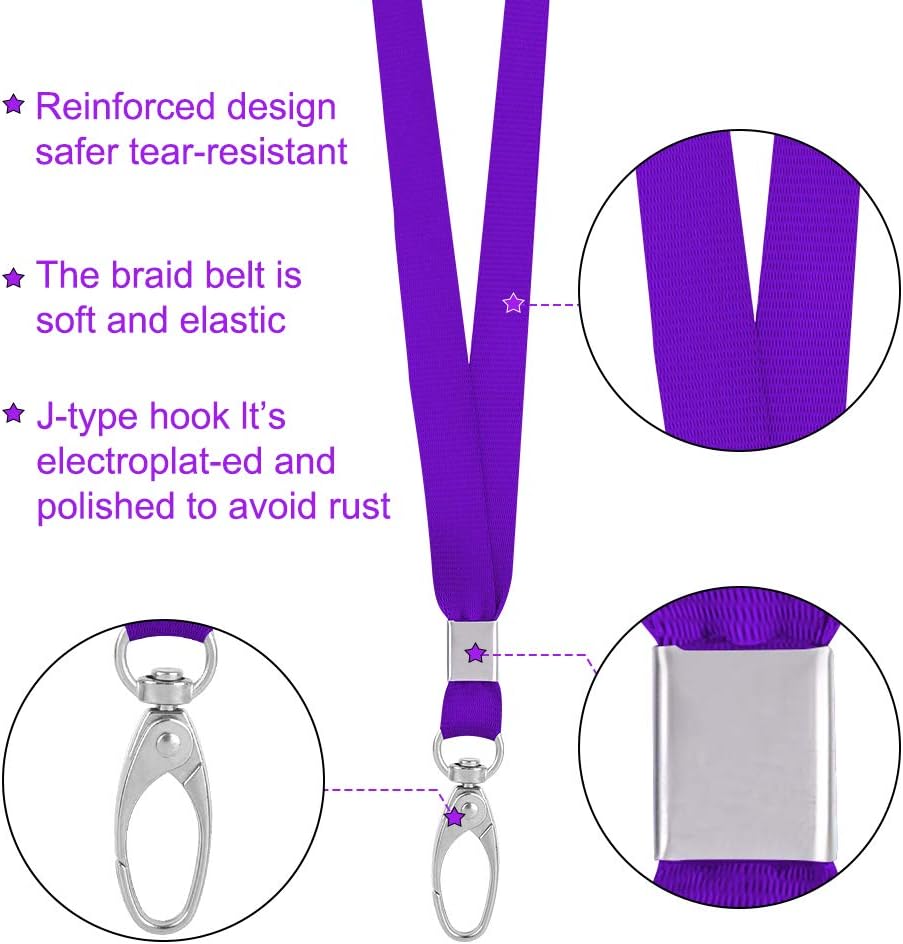 Lanyards for Id Badges Holder Bulk Lanyard with Clip Swivel Hooks for Name Tag ID Badge Holder,Students, Employees