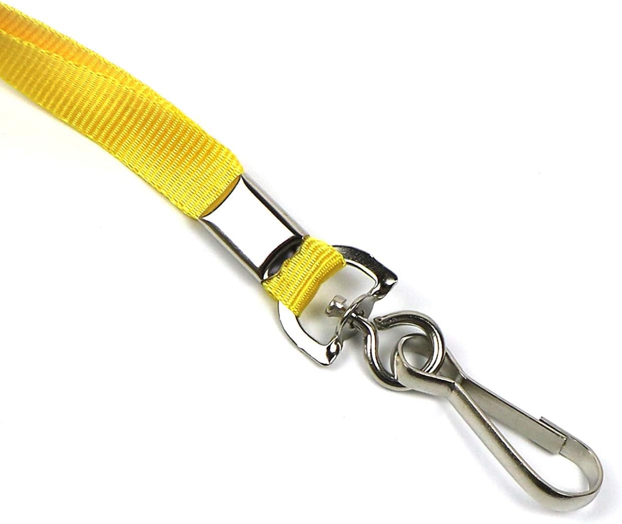 Purple Lanyards 100 Pcs Lanyard for Id Badges Flat Lanyard with Badge Clip with J-Hook (Purple)