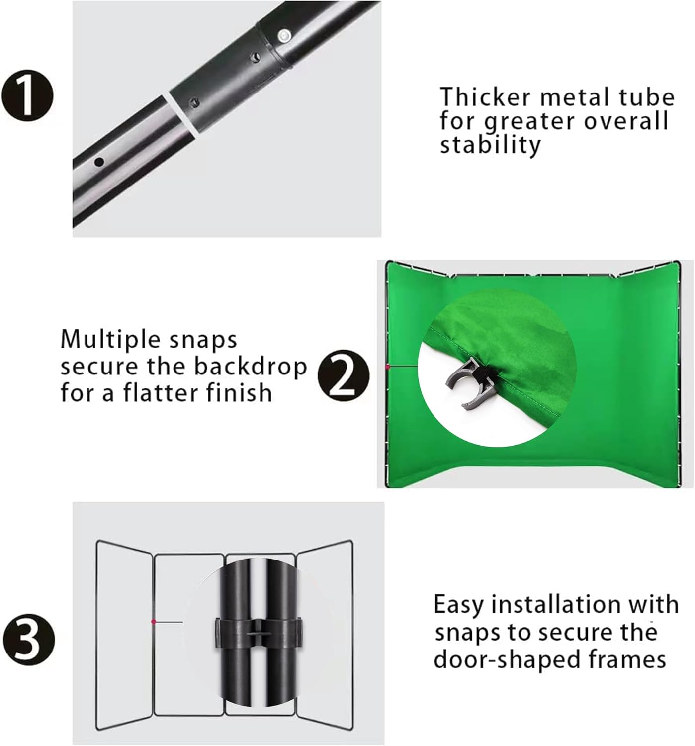 7.87ft x 13.12ft Green Screen Backdrop with Stand, Large Collapsible Backdrop System for Photo Studio, Video Shooting, Live Streaming, Gaming
