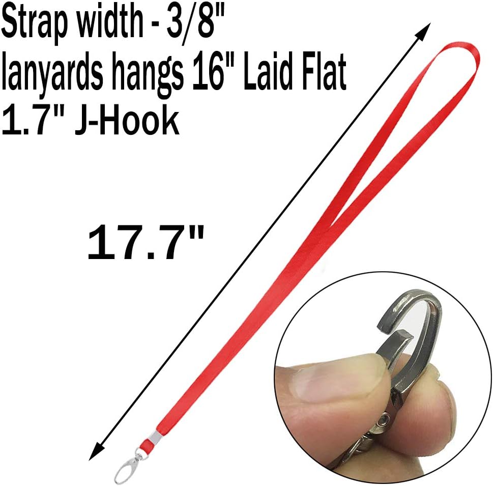 10 Pcs Lanyards Red Lanyard for Id Badges Nylon Lanyard Bulk Clip Swivel Hook for Office Id Badges Key Chains (Red)