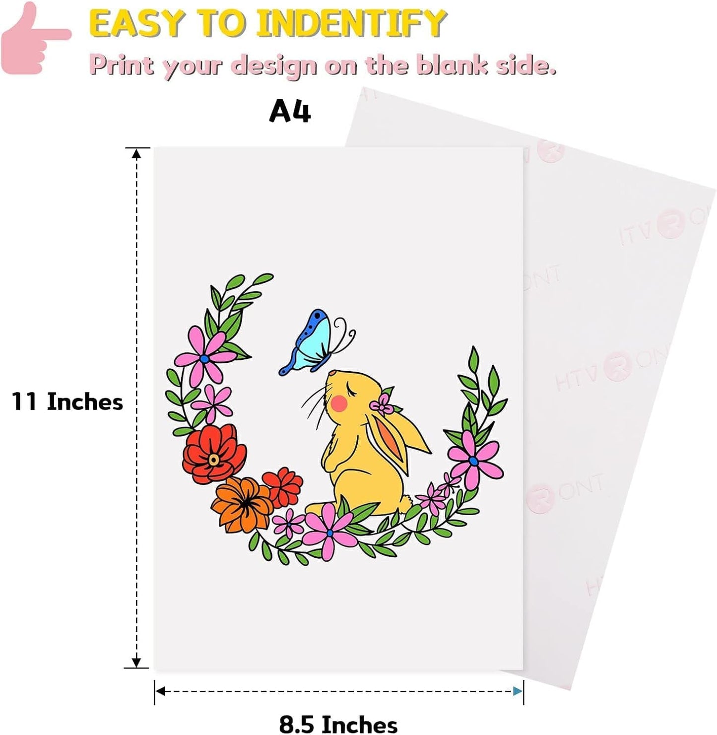 HTVRONT Heat Transfer Paper for T Shirts - 6 Pack Printable Heat Transfer Vinyl 8.5" X 11" - Wash Durable Iron on Transfer Paper for Inkjet Printer