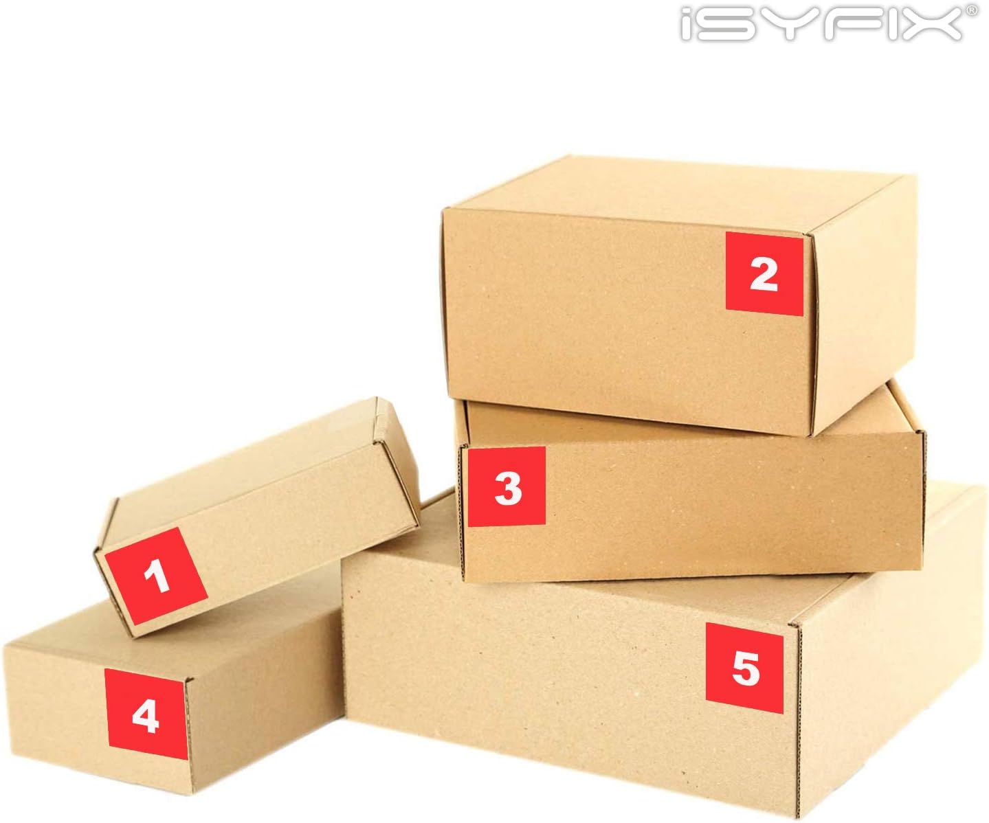 iSYFIX Red Consecutive Number Stickers – 1 to 100, 2-inch, 1 Set – Vinyl Self Adhesive Premium Decal, Ideal for Inventory, Storage, Organizing, Boxes, Bins, Toolbox, Lockers & More, Indoor/Outdoor