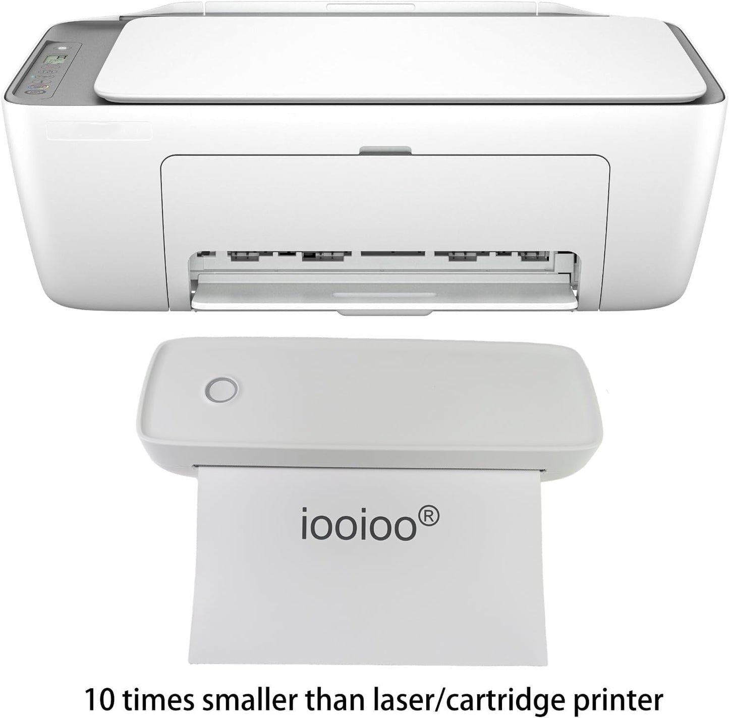 IOOIOO A80 Portable Printer no Ink Inkless Bluetooth Wireless Compact Small for 8.5x11 Letter Size Thermal Paper(impresora portátil),for iPhone Android Mobile Phone Laptop PC,Home Office Travel-White