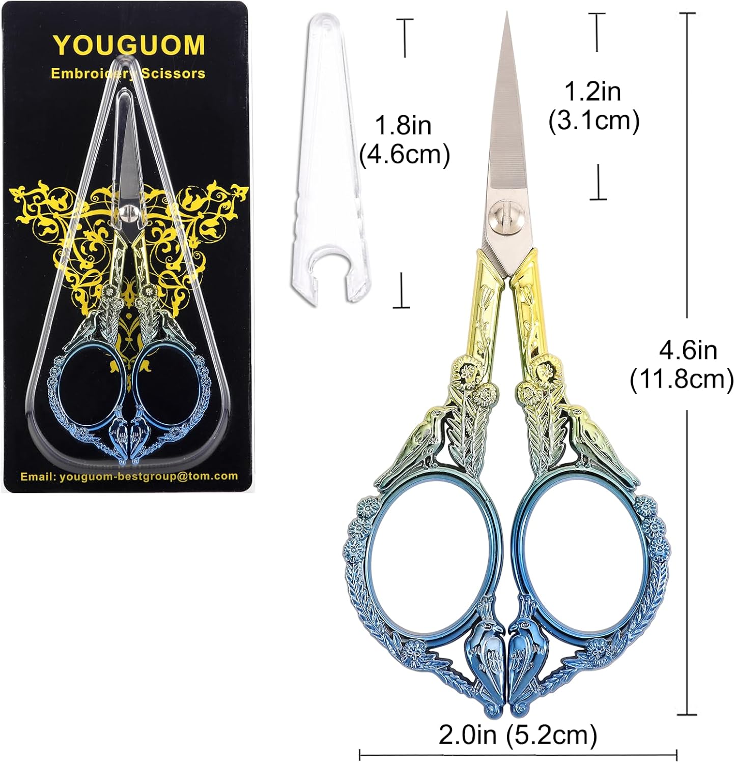 Small Craft Scissors, Little Travel Sharp Embroidery Scissors All Purpose, Straight Tips Mini Sewing Shears, Precision Detail Thread Cutting Snips