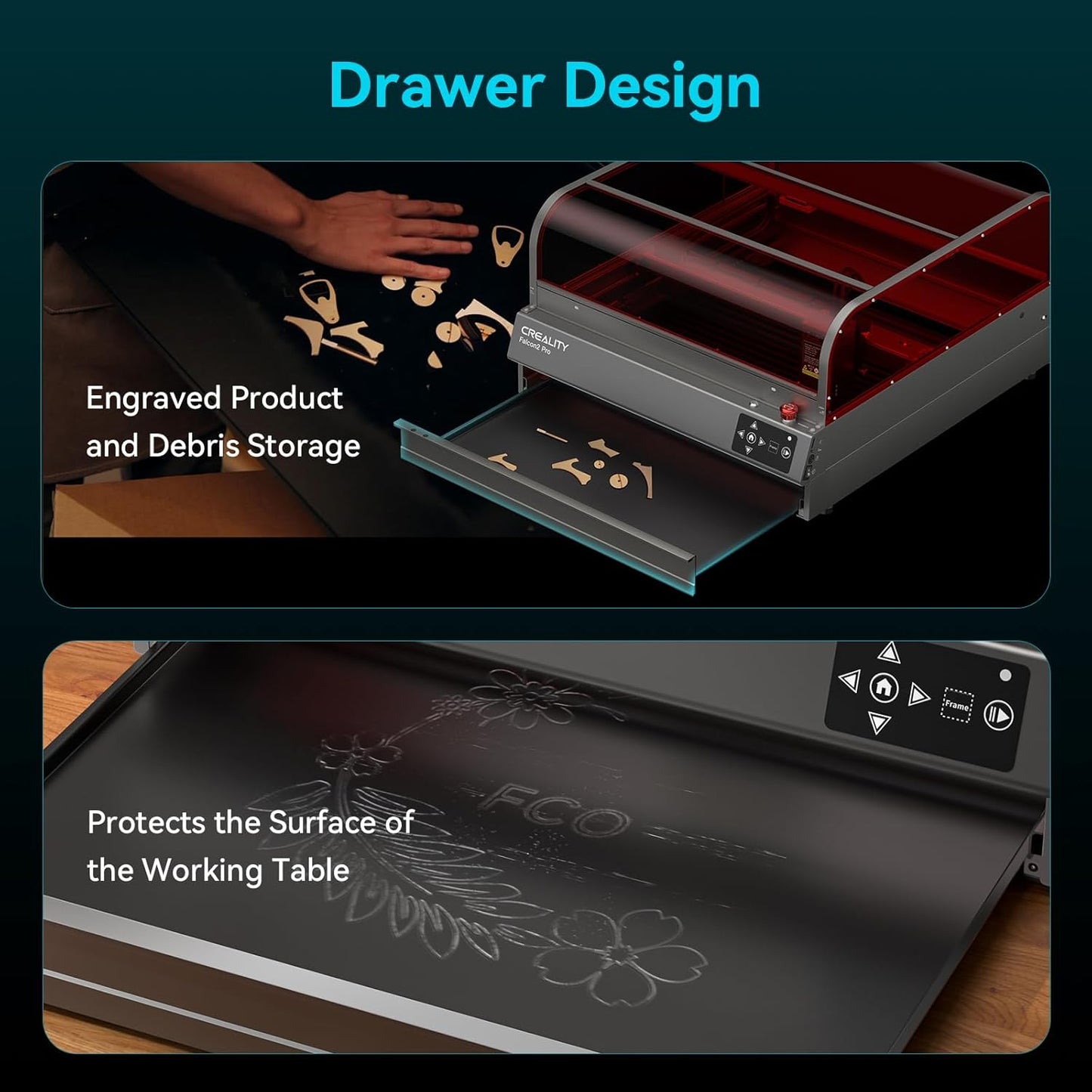 Creality Falcon 2 Pro S 22 Laser Engraver with Air Assist, 22W Enclosed Laser Engraver and Cutter Machine, Camera Visual Assistance, Laser Engraving Machine for Wood Metal Gifts Batch Process