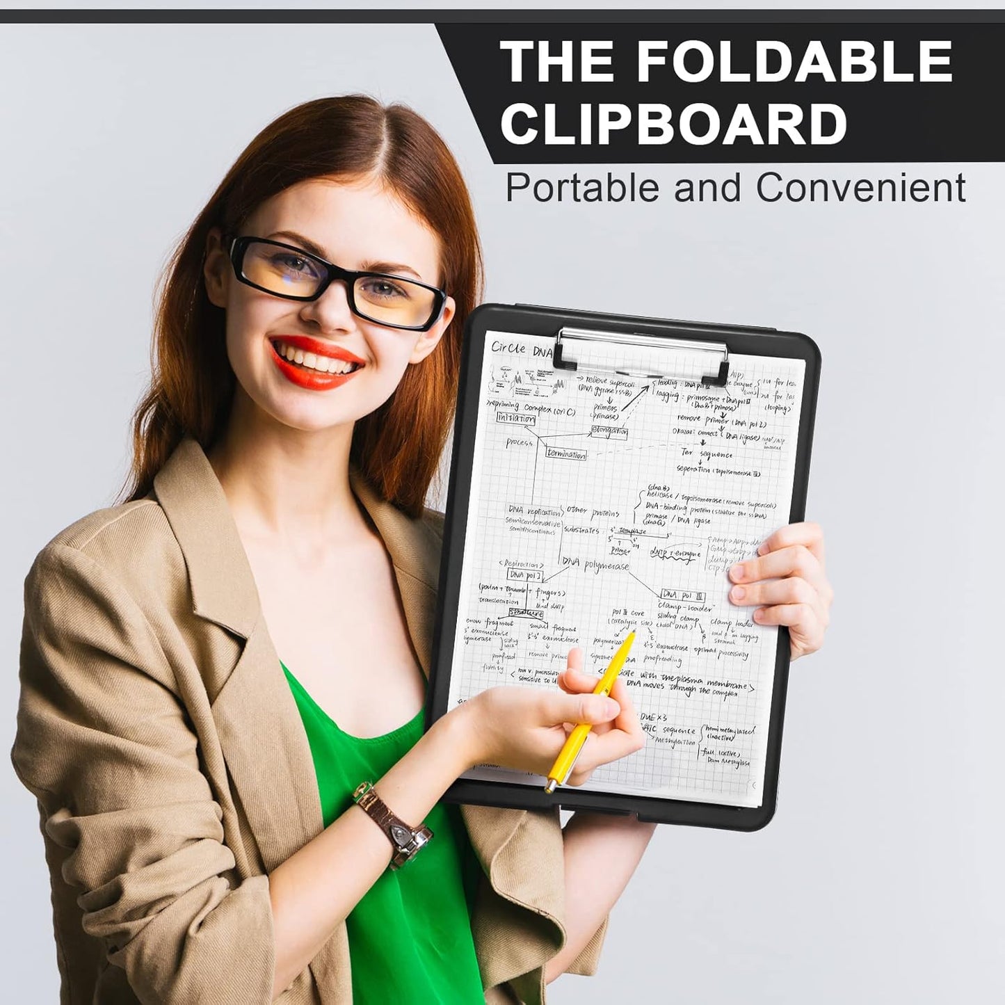 5 Pcs Clipboard with Storage Plastic Nursing Clipboard 9.5 x 13.5 Inch with Low Profile Clip Foldable Clip Board with Storage for Home Office Back to School Supplies