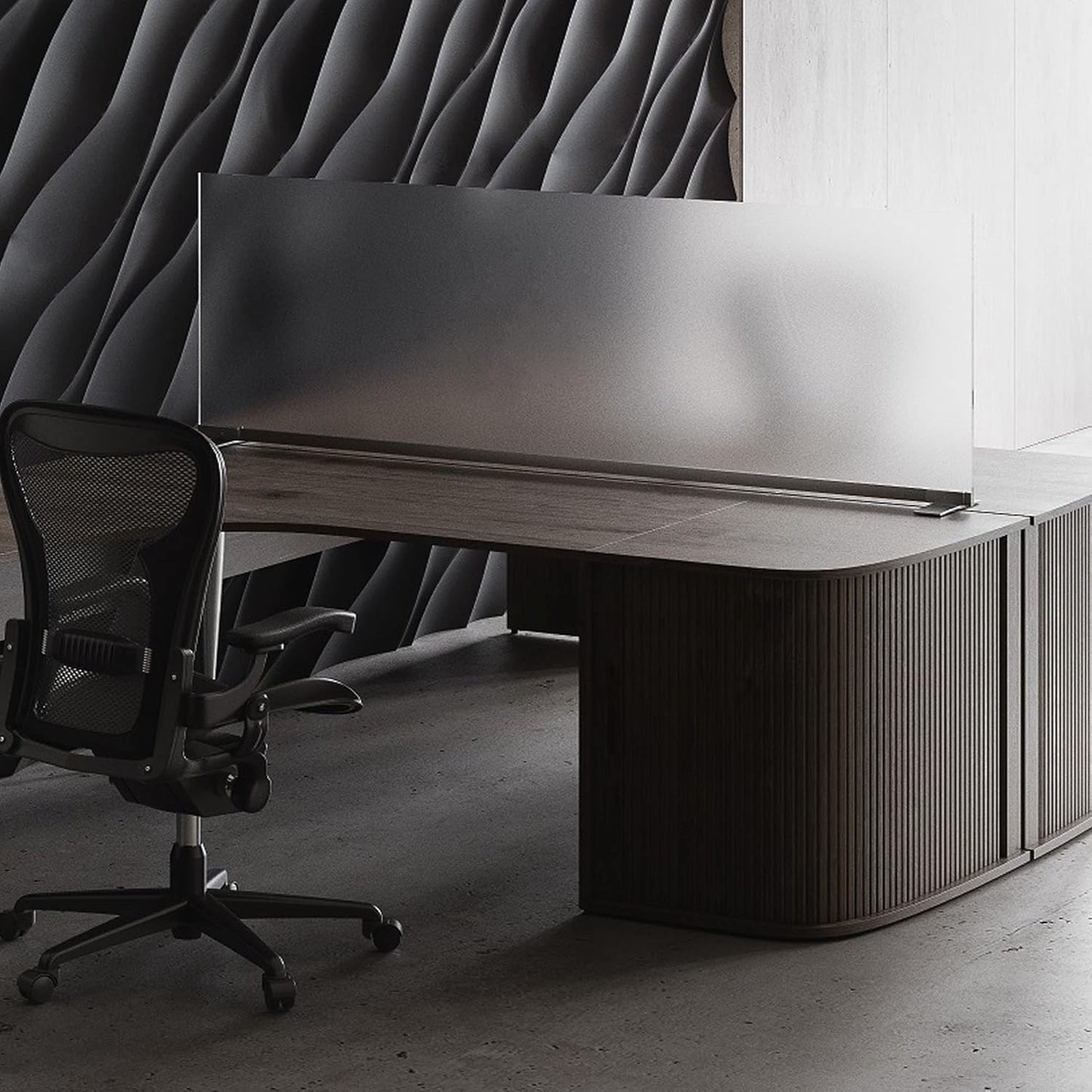OBEX Acrylic Free Standing Screen, Divider for Desk Privacy Home & Office Partitions for Table Top Workstation, Portable Cubicle Panel for Work, 18" x 30", Frosted