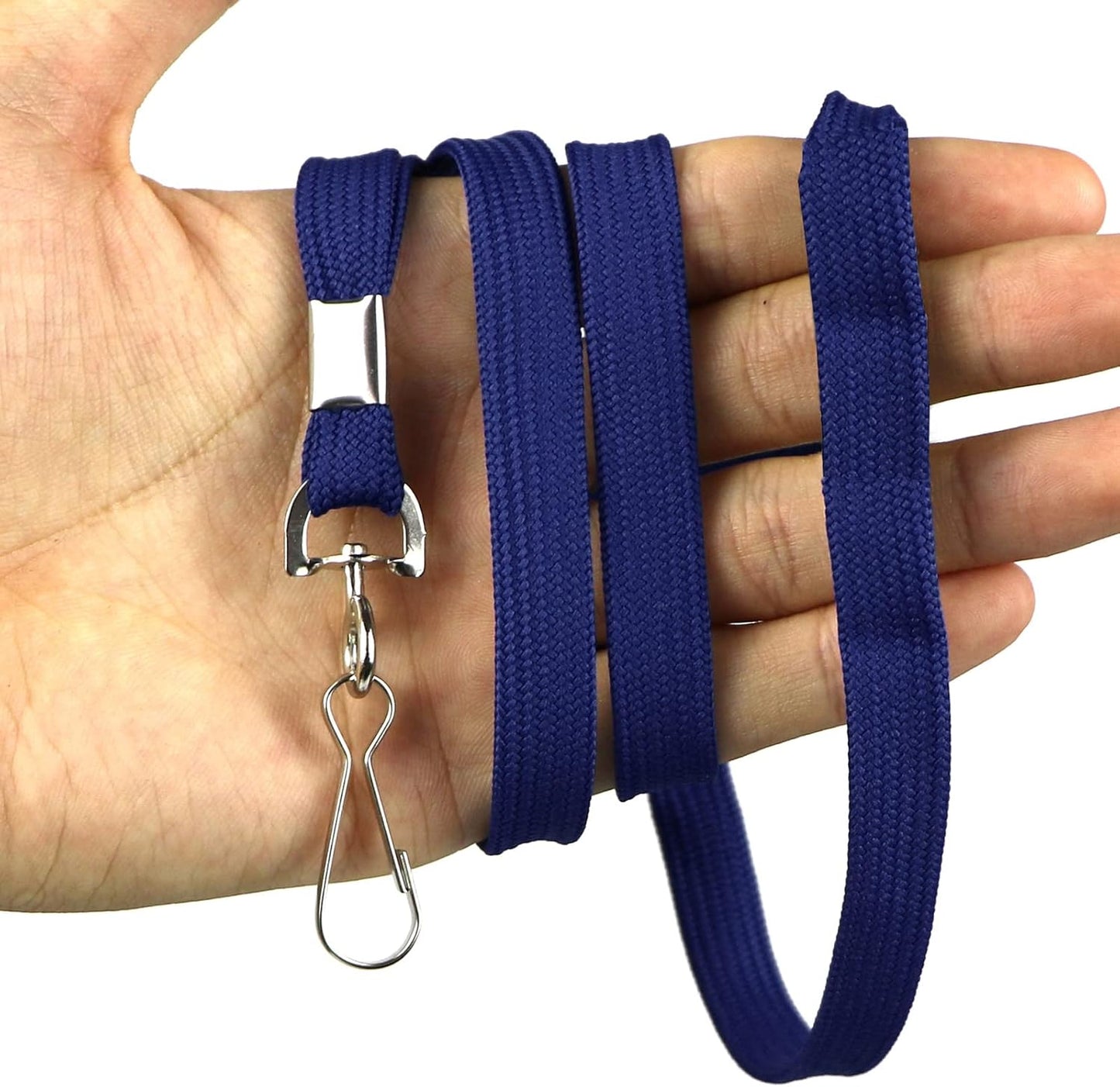 Beebel Navy-Blue Lanyards 50PCS Lanyard with Swivel Hook clips for ID Name Badge Holder (Navy-Blue)