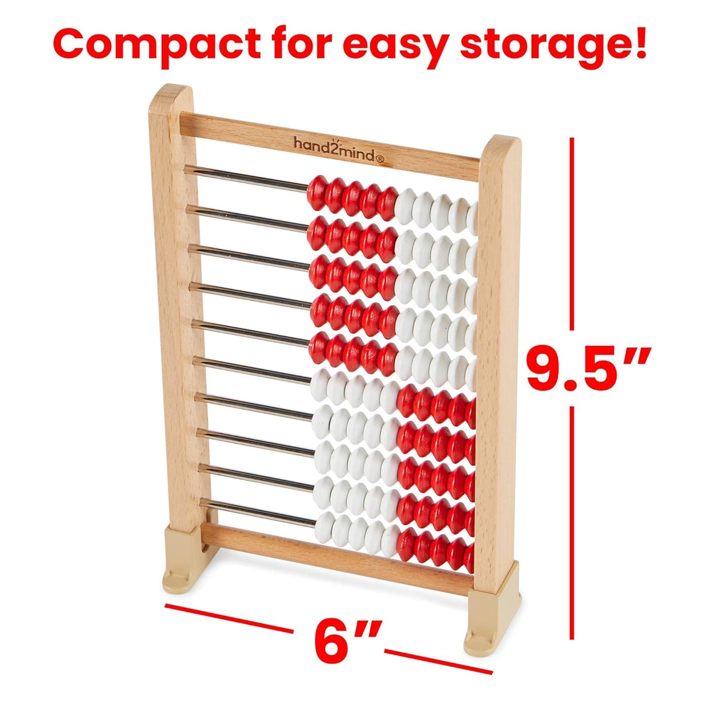hand2mind Mini 20 Bead Wooden Rekenrek Class Set, Abacus for Kids Math & Mini 100 Bead Wooden Rekenrek, Abacus for Kids Math, Math Manipulatives Kindergarten