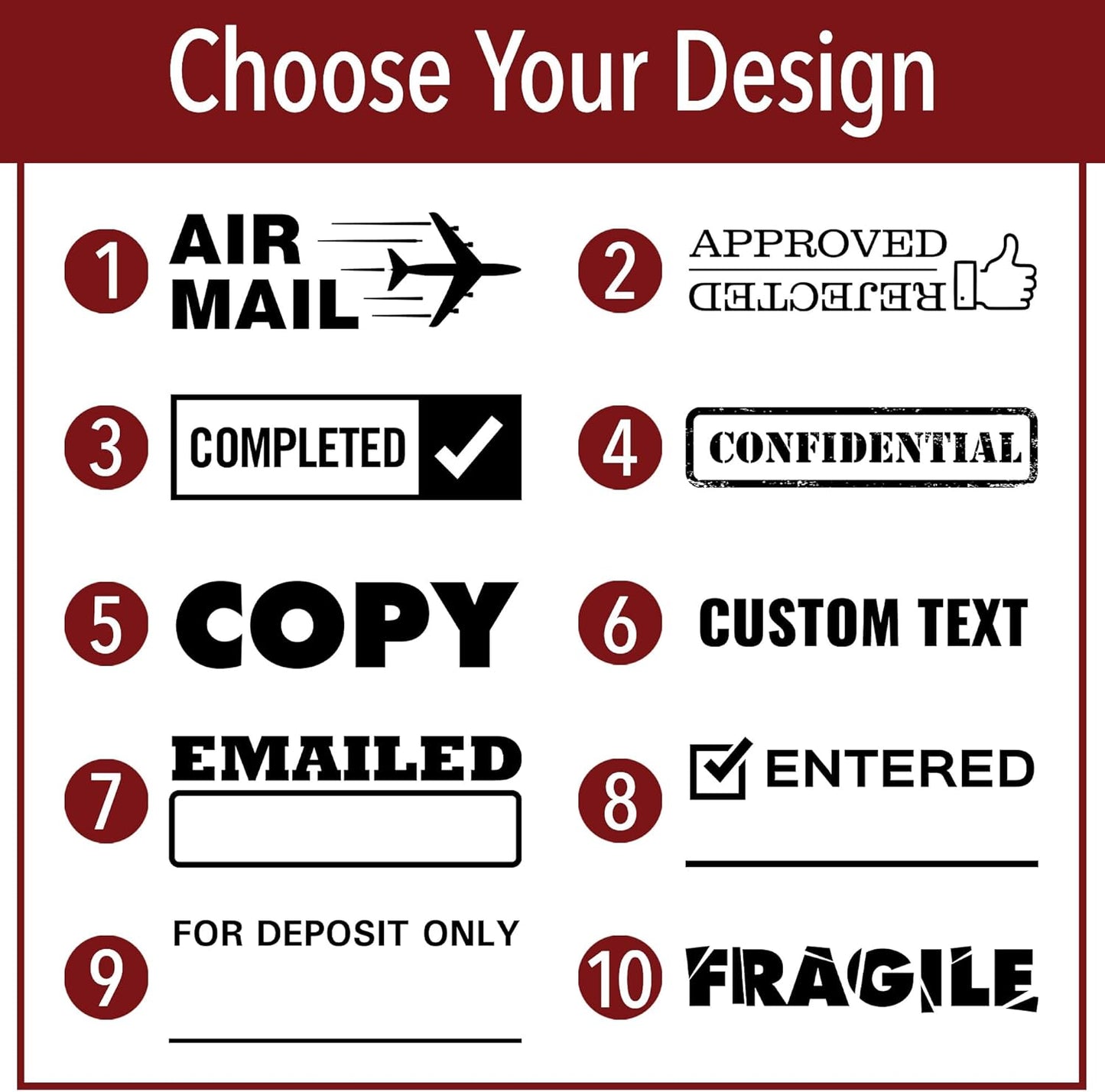 Received Office Stamp | 4 Different Sizes | 20 Designs | Multiple Color Options | Perfect for Quick Validation of Office Documents (Received, Medium)