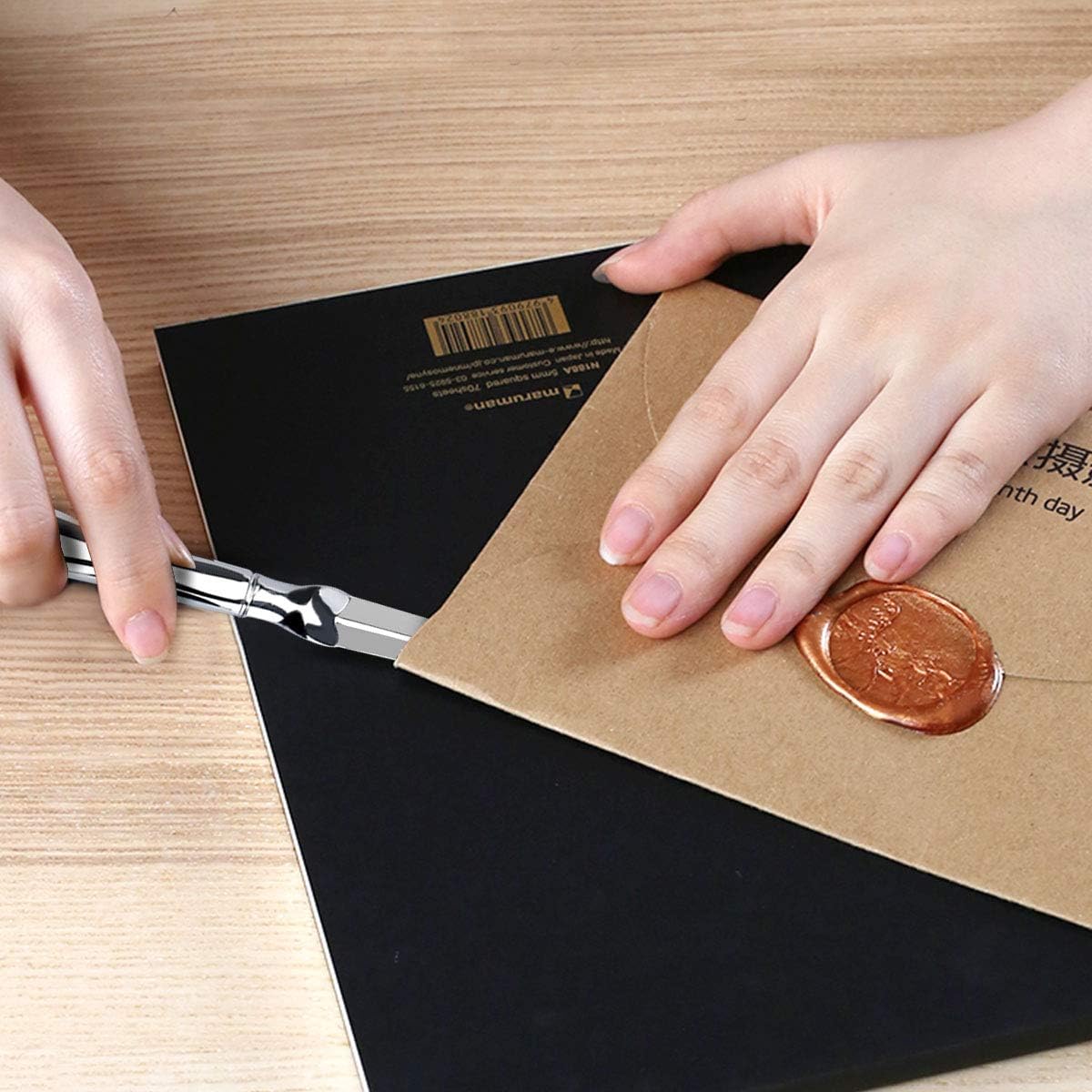 Letter Opener 2 Pieces Silver Envelope Opener Knifes Metal Letter Opening Knife 9 Inches Envelope Slitter (Silver)
