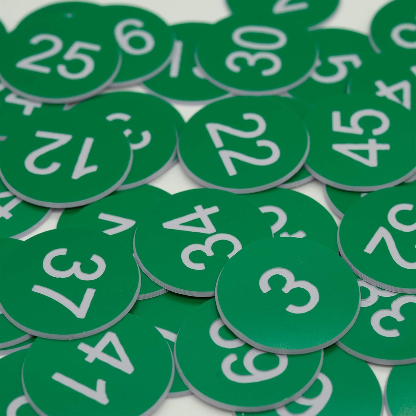 StayMax Plastic Number Tags Engraved Numbered Tags Without Hole (101-200, Green)