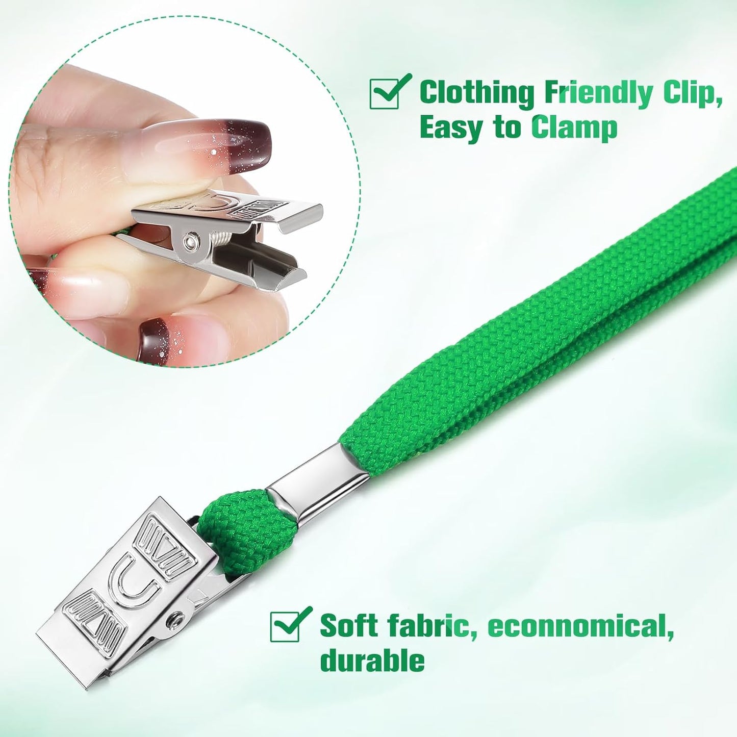 Marspark 100 Pcs Name Tag Lanyards with ID Holder Lanyards for ID Badges Resealable Flat Neck Name Tag with Clip Waterproof Plastic Clear Badges Bulk for School Office Supplies (Dark Green)