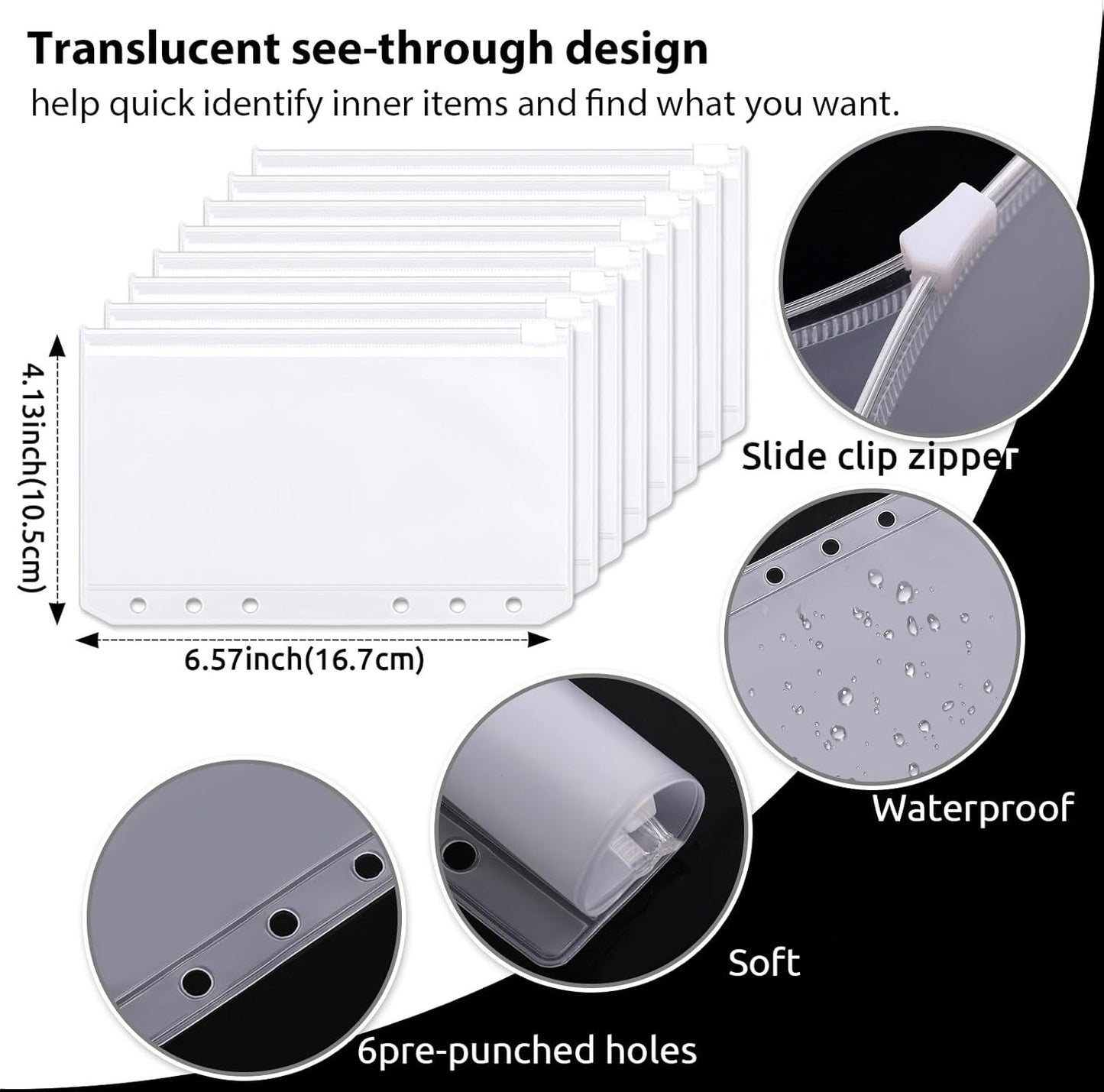 SKYDUE Budget Binder, Money Saving Binder with Zipper Envelopes, Cash Envelopes and Expense Budget Sheets for Budgeting (Mabblepink)
