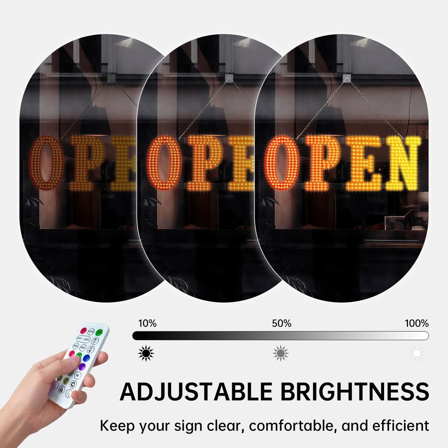 LED Open Signs for Buiness, 30"x10"Large Open Light Up Signs with Remote Controls, Smart App, DIY Editor Colours Sign Flashing Light for Storefront Window Bar Salon Cafes Retail Shops