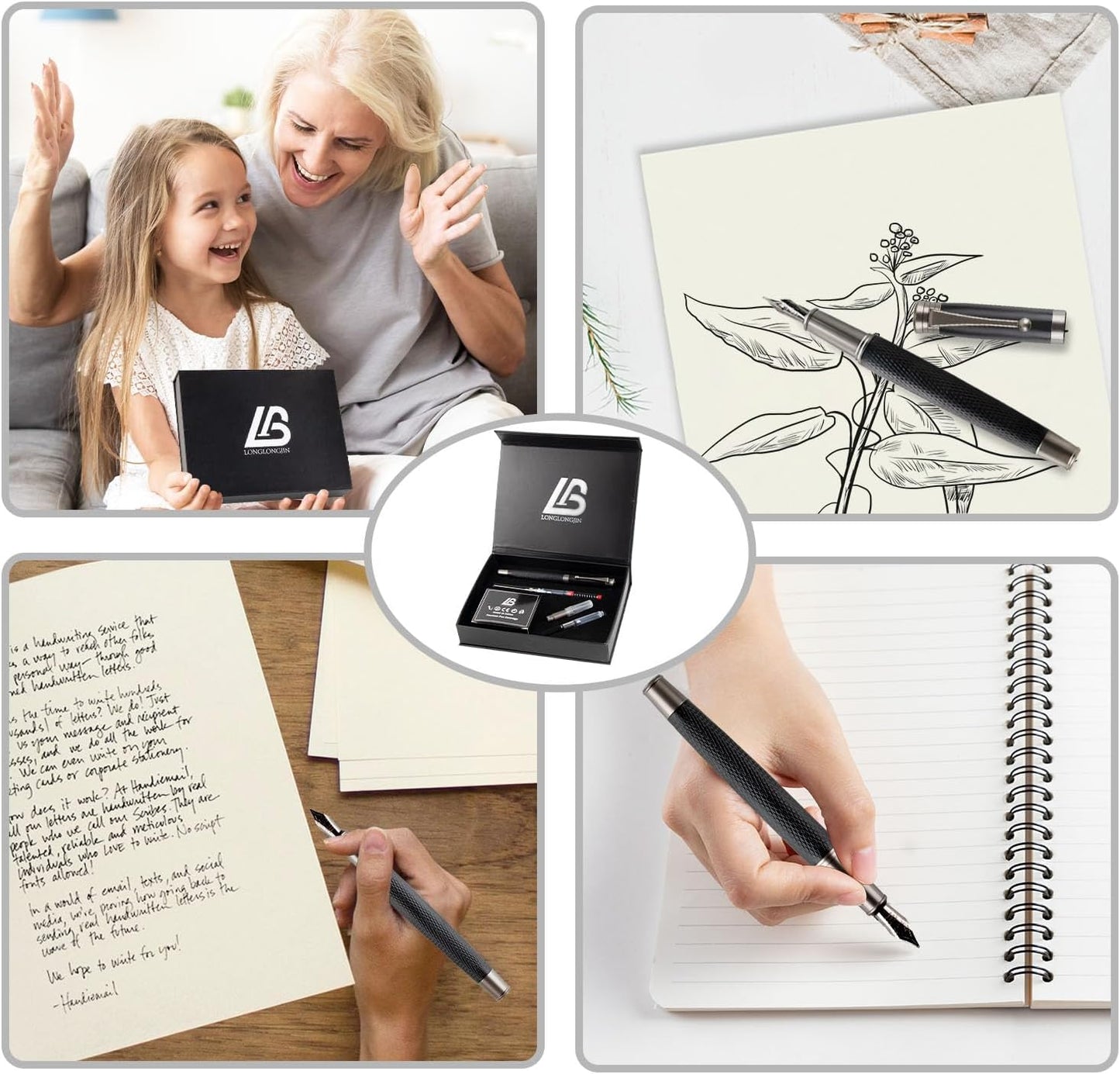 Luxury Fountain Pen Set Includes 2 Nibs, 18 Ink Cartridges, Ink Refill Converter & Syringe Filler, Professional Writing Office, Calligraphy Fountain Pen, Men & Women Nice Pen Gift Set