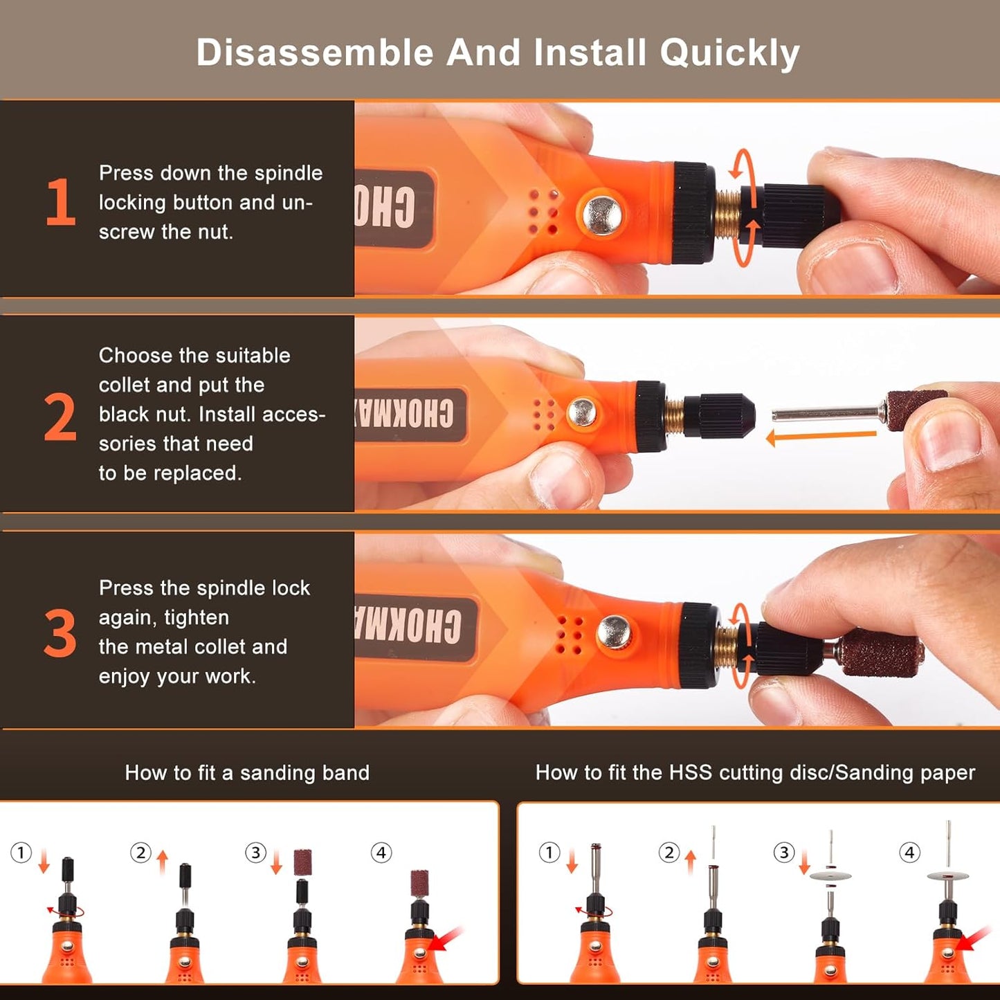 Mini Cordless Rotary Tool with Work Screen, 3-Speed Grinder Kit with 72 Accessories, Type-C Charging Art Craft Tool for Sanding, Polishing, Grinding and Small DIY Craft Job