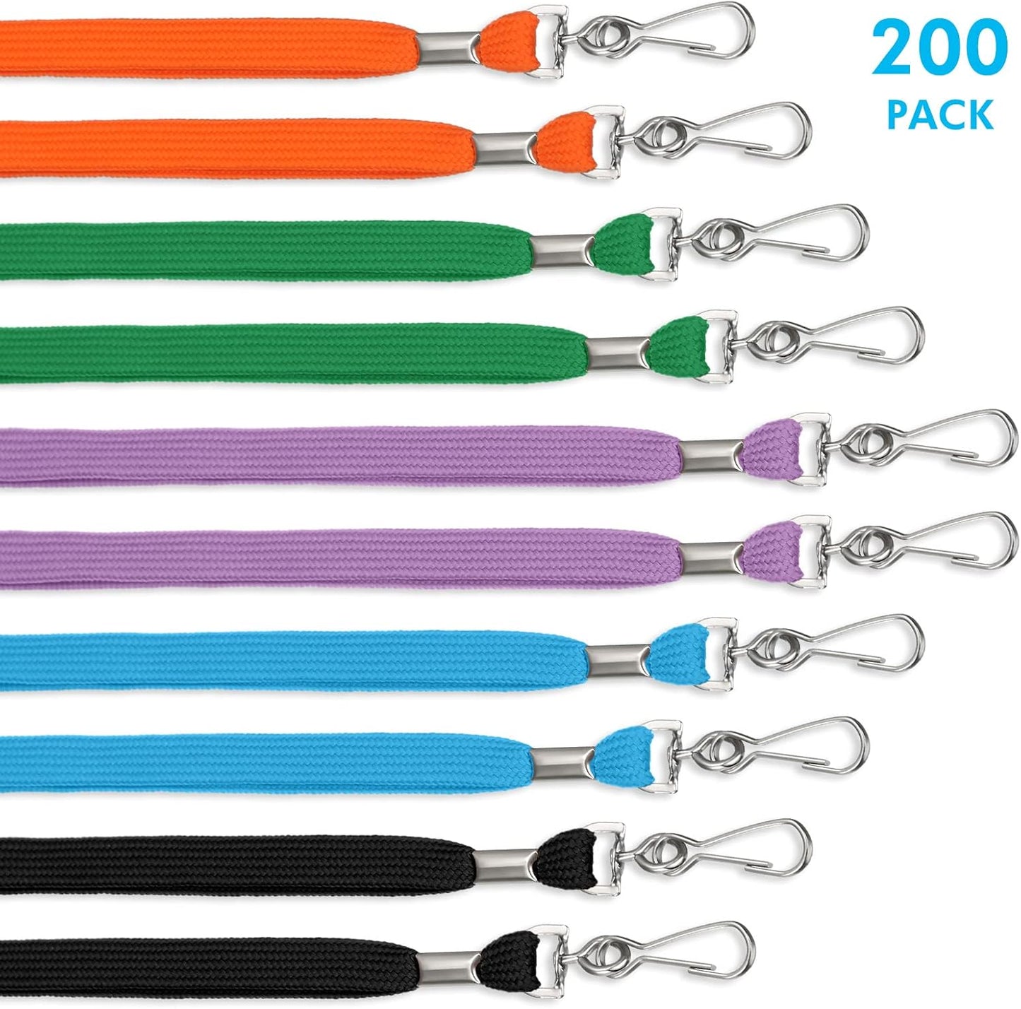 Windyun Breakaway Lanyards for ID Badges Bulk Lanyards Strap with J Hook Flat Lanyards School and Office Supplies