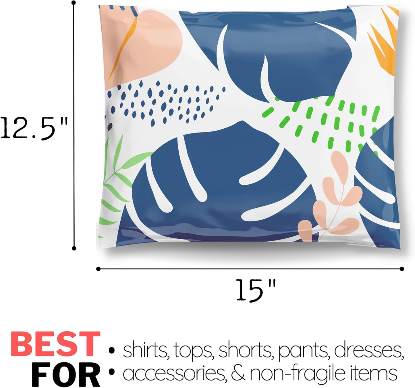 Poly Mailers 12.5x15 50 Pack | Self-Sealing Shipping Bags Envelopes for Small Business | Waterproof Durable Packaging | Variety Sample Pack | Thank You Floral Cheetah | à la mode Mailers