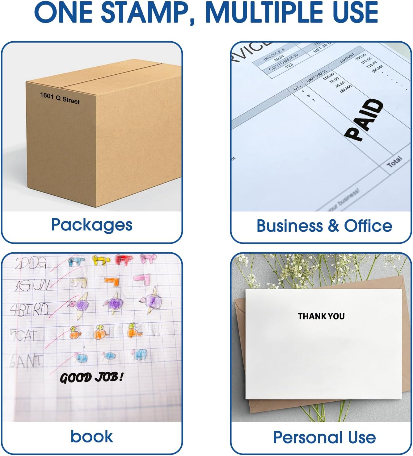 Self Inking Custom Name Stamp - Personalized 1 Line Stamp for Office, Teacher, Business Label with Clear, Consistent Impressions & Effortless Stamping