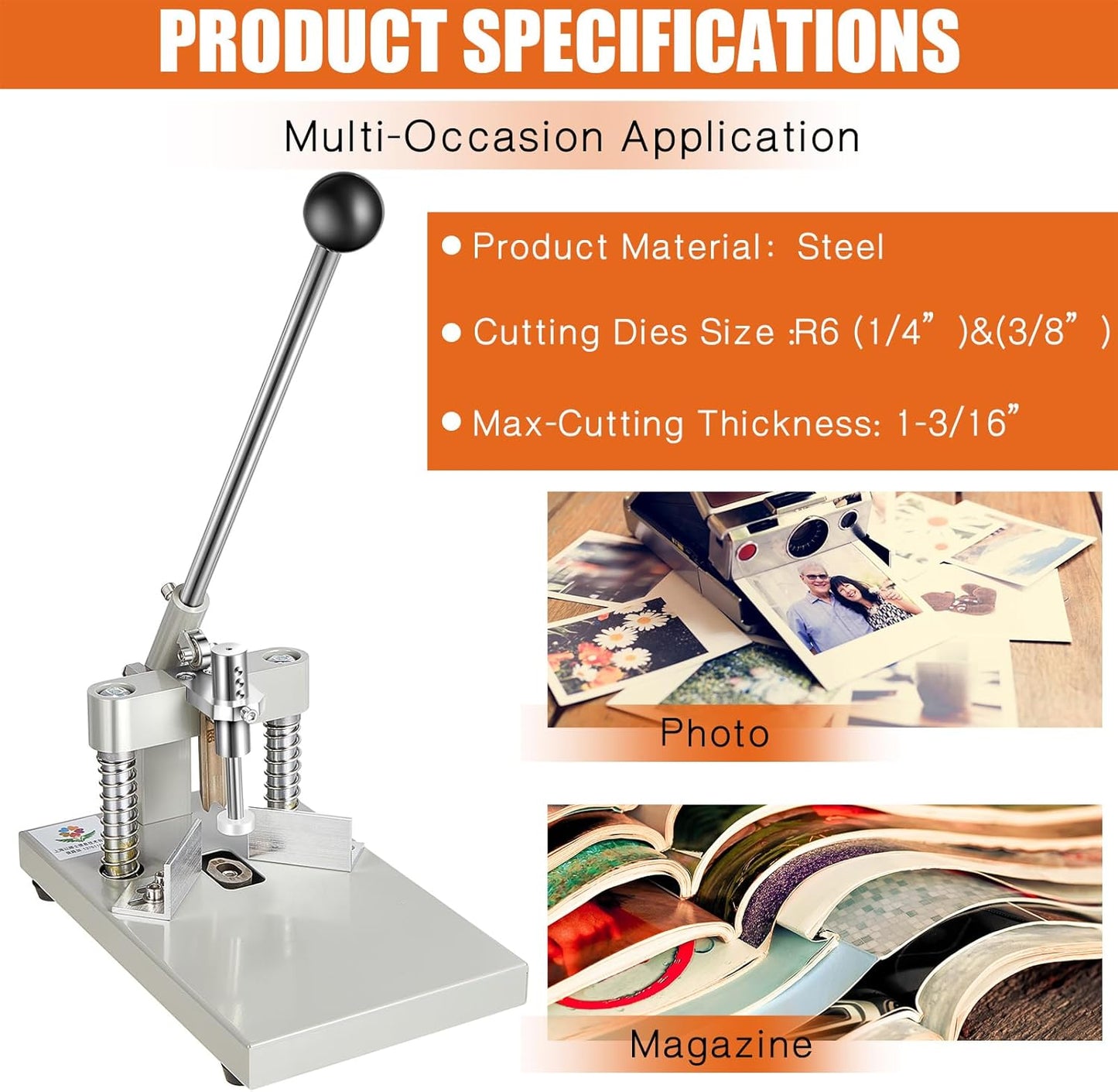 WILLBOND Corner Rounder Paper Punch Cutter Machine Heavy Duty with R6mm R10mm Interchangeable Dies Metal Corner Rounder Punch for Laminate, Office, Business, Heavy Cardstock, Plastic, Aluminum Sheet