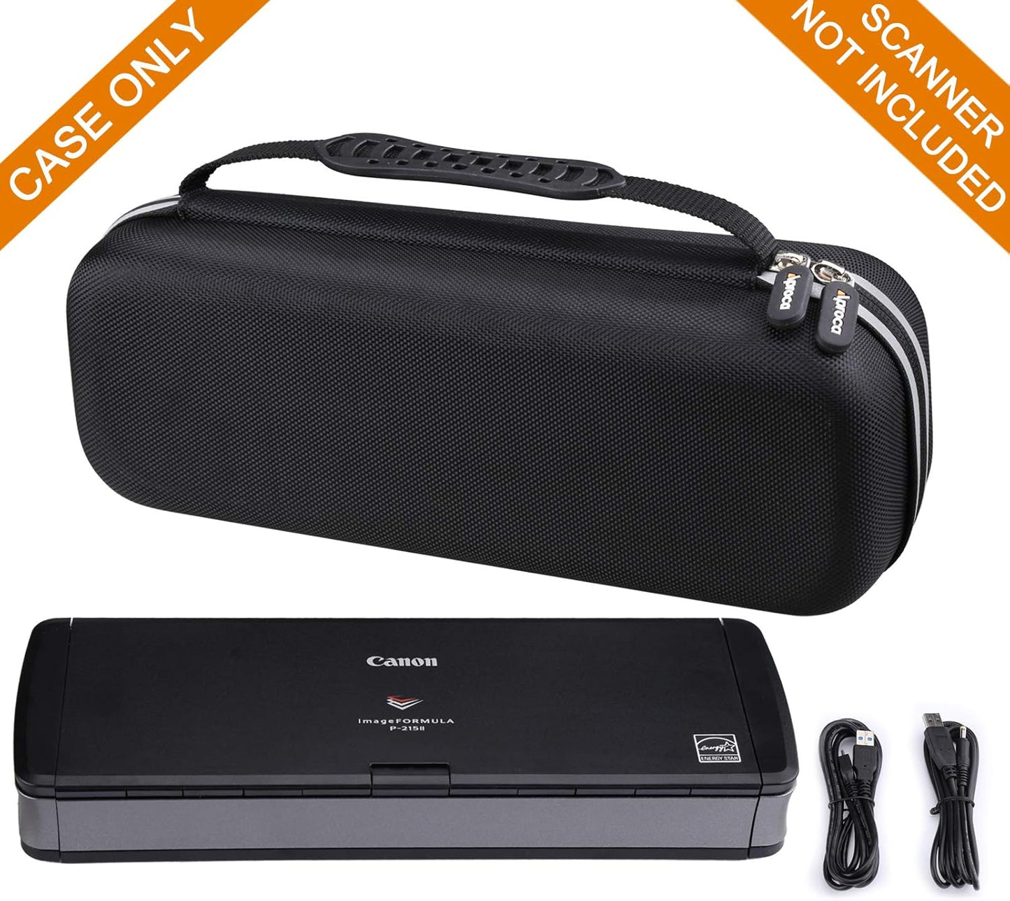 Aproca Black Hard Storage Travel Case, for Canon ImageFORMULA R10 / ImageFORMULA P-215II Portable Document Scanner