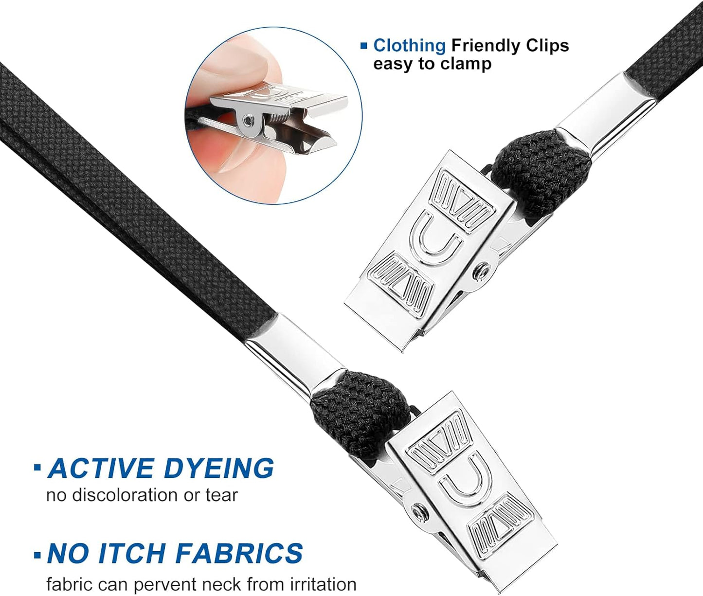 100 Sets Lanyards for Id Badges and Clear Plastic Vertical Name Badge ID Card Holders, Flat Neck Lanyards with Clip Waterproof Resealable Name Tag Badge ID Card Holders, Black
